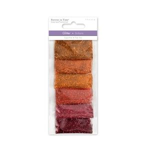 6 Superfine Glitter Asst Pouches - Fire (12g)